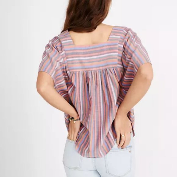 Madewell Butterfly Rainbow Stripe Cotton Top Extra Small - Picture 8 of 8